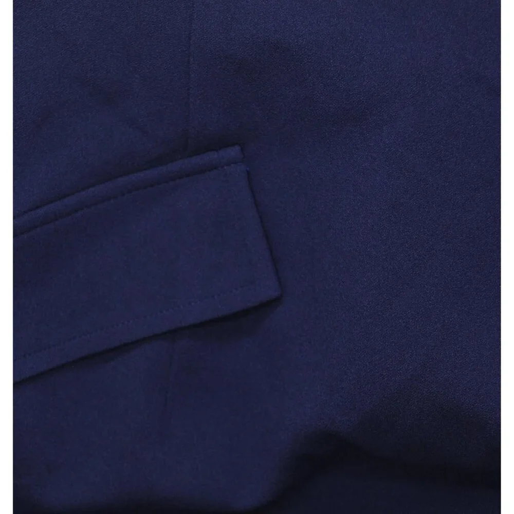 NWT B. Darlin Sleeve Mockneck Fit Flare Faux Pocket Mini Dress Navy Blue 13/14